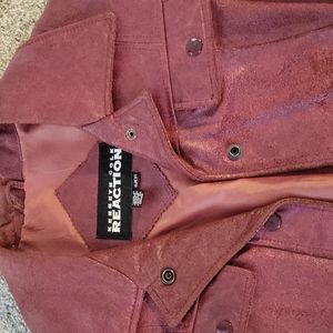 Kenneth Cole Reaction leather snap front jacket.